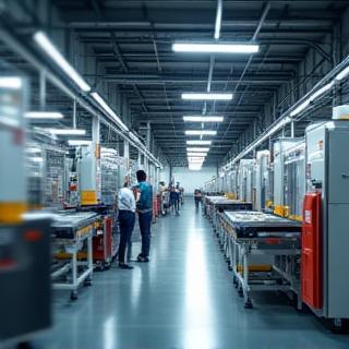 稼働中のパッケージ生産ライン